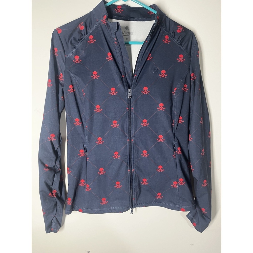G/Fore Golf Ladies Skull Killer Jacket Size Medium Stretch Twilight Red Full Zip